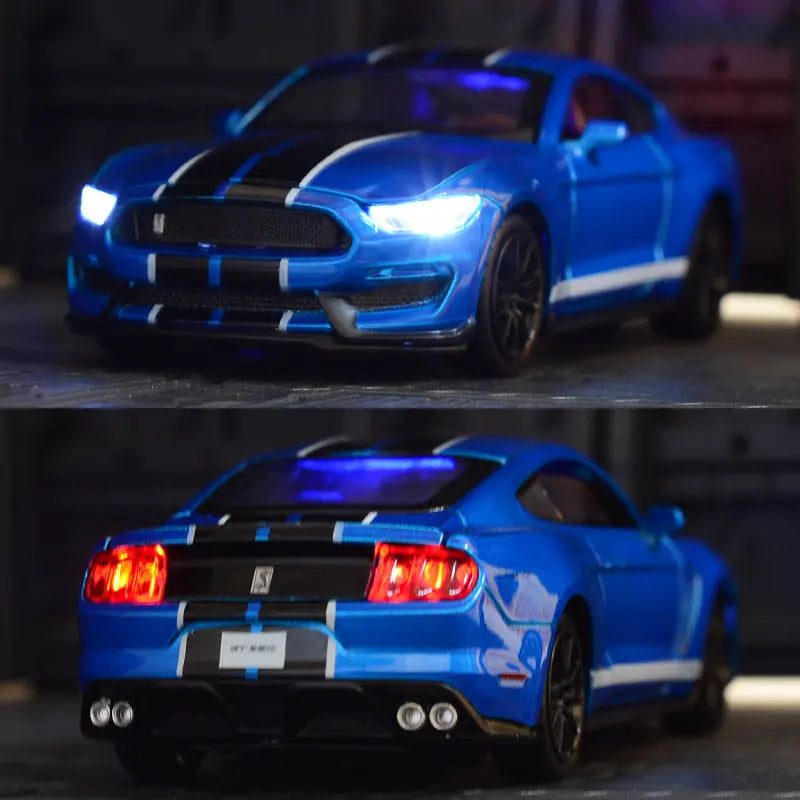 1:32 Scale Ford Mustang Shelby GT350 / GT500 Car Model - Pullback Mechanism and Light Effects!