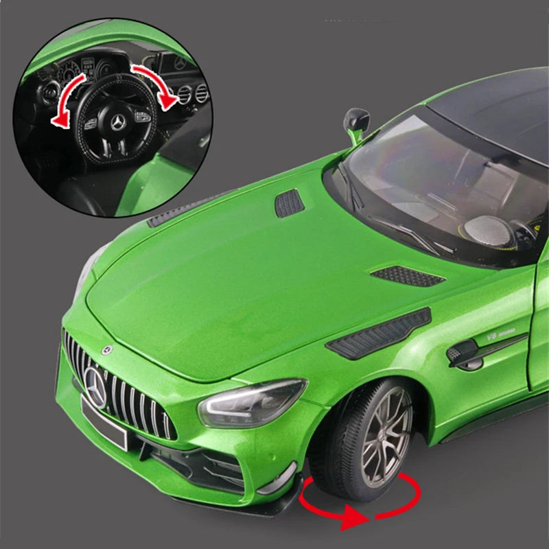 1:18 Scale Mercedes-Benz GT R "Green Demon" Car Model with working lights