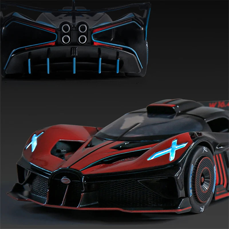 1:24 Bugatti Bolide Alloy Sports Car Model Diecasts & Toy Vehicles Metal Concept Car Model Simulation Sound Light Childrens Gift