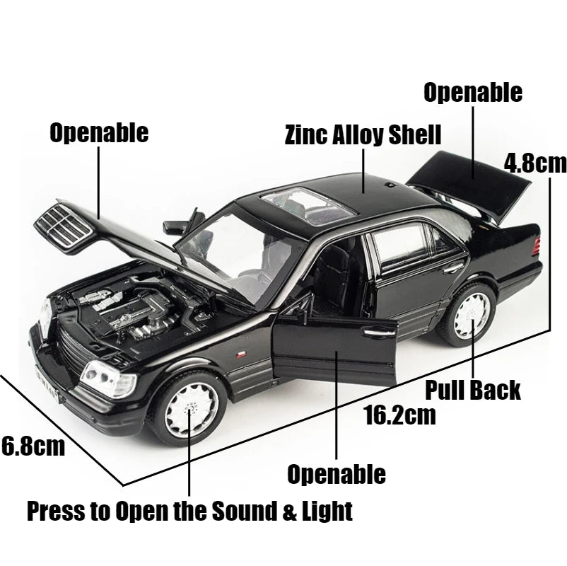 1:32 Mercedes-Benz S-W140 Classic Car Model