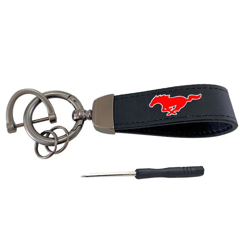 Ford Mustang Leather Keychain