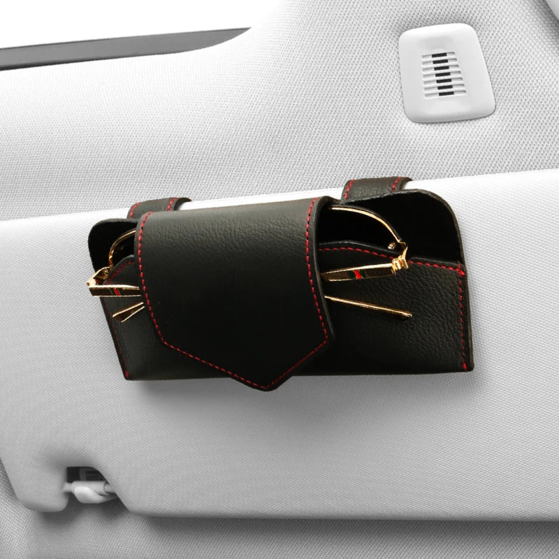 Car Glasses Case Auto Sun Visor Glasses Holder Sunglasses Clip Card Ticket Holder Universal Multi-Function Car Accessories