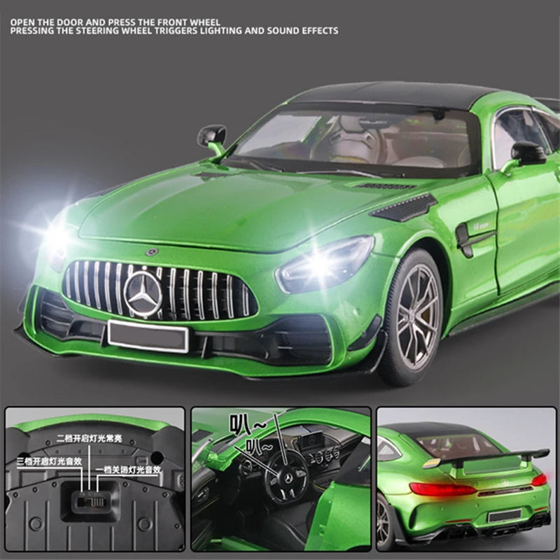 1:18 Scale Mercedes-Benz GT R "Green Demon" Car Model with working lights