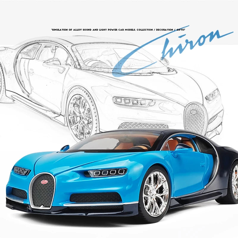 Welly 1:24 Bugatti Veyron Chiron Alloy Sports Car Model Diecasts Metal Toy Vehicles Car Model High Simulation Childrens Toy Gift