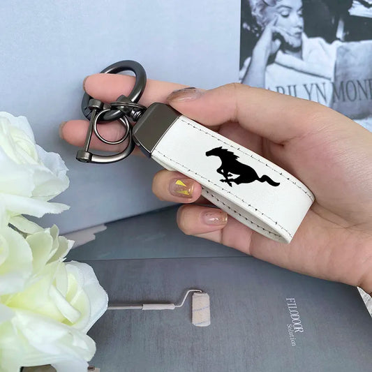 Ford Mustang Leather Keychain