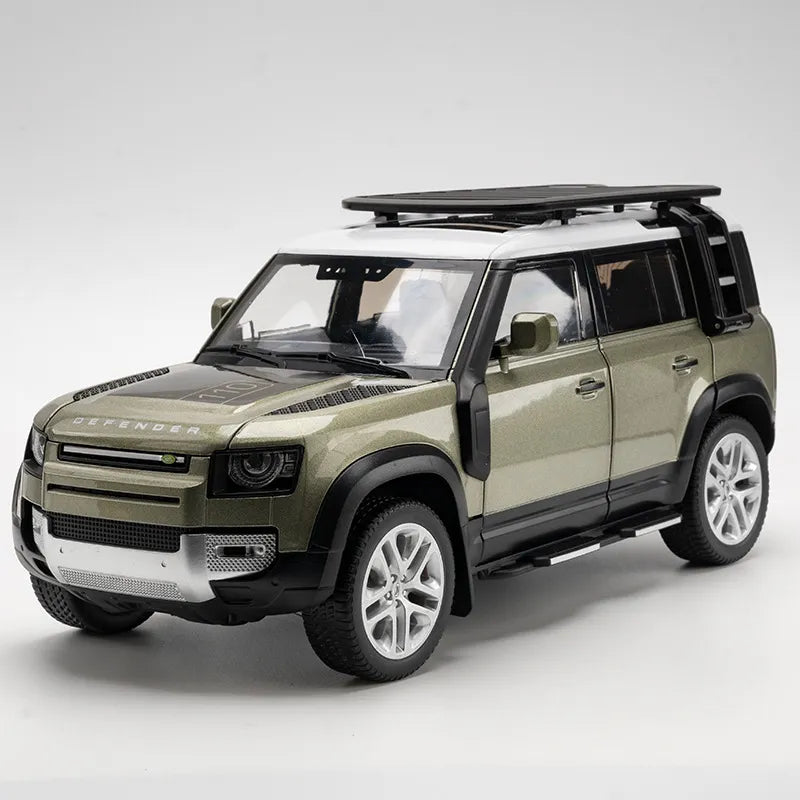 Large 1:18 Land Rover Defender SUV Off-road Alloy Model Car Diecast Toy Car Collection Simulation Sound Light Children Day Gifts