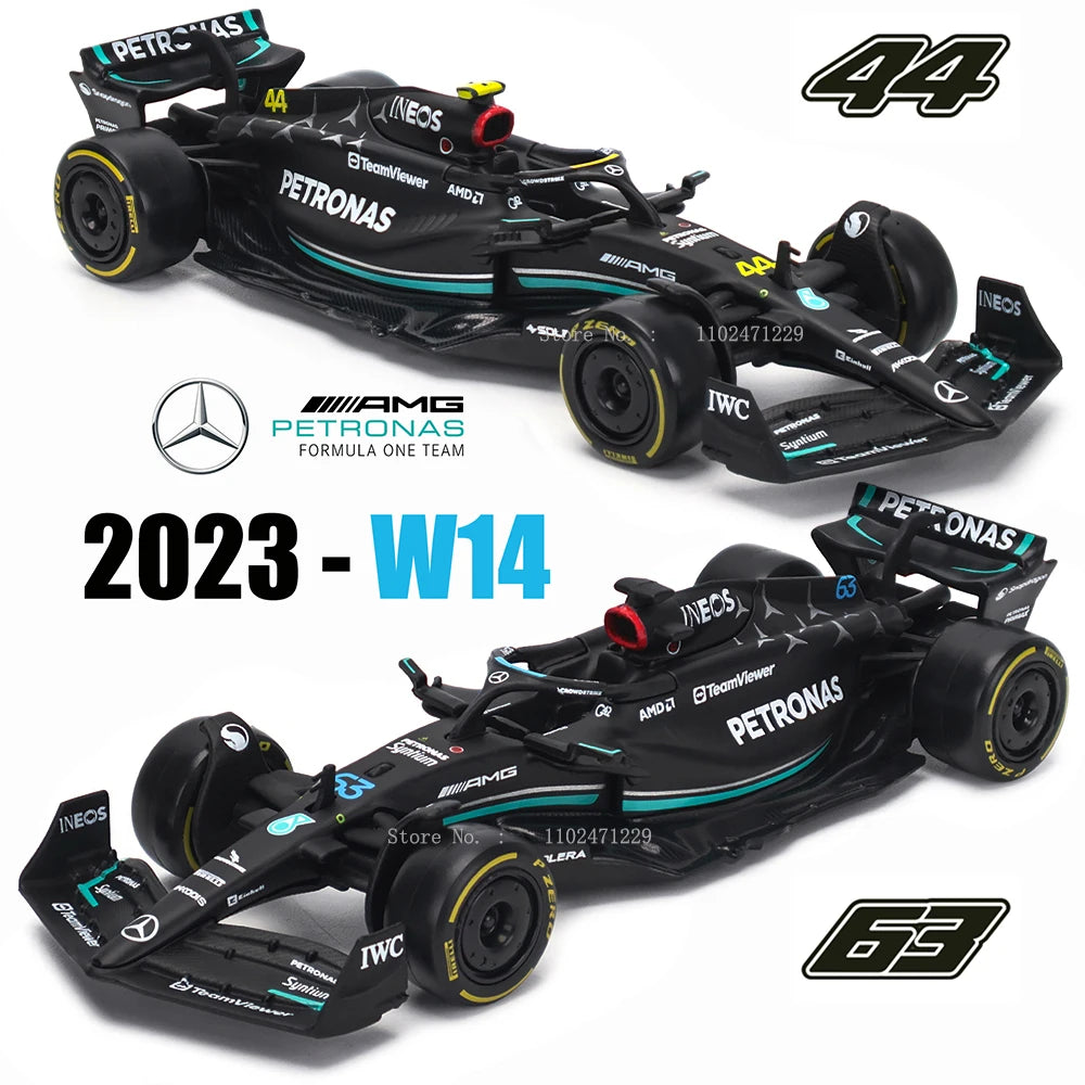 1:43 Scale Mercedes-AMG Petronas F1 Team W14 2023 #44 Hamilton #63 George Russell Car Model