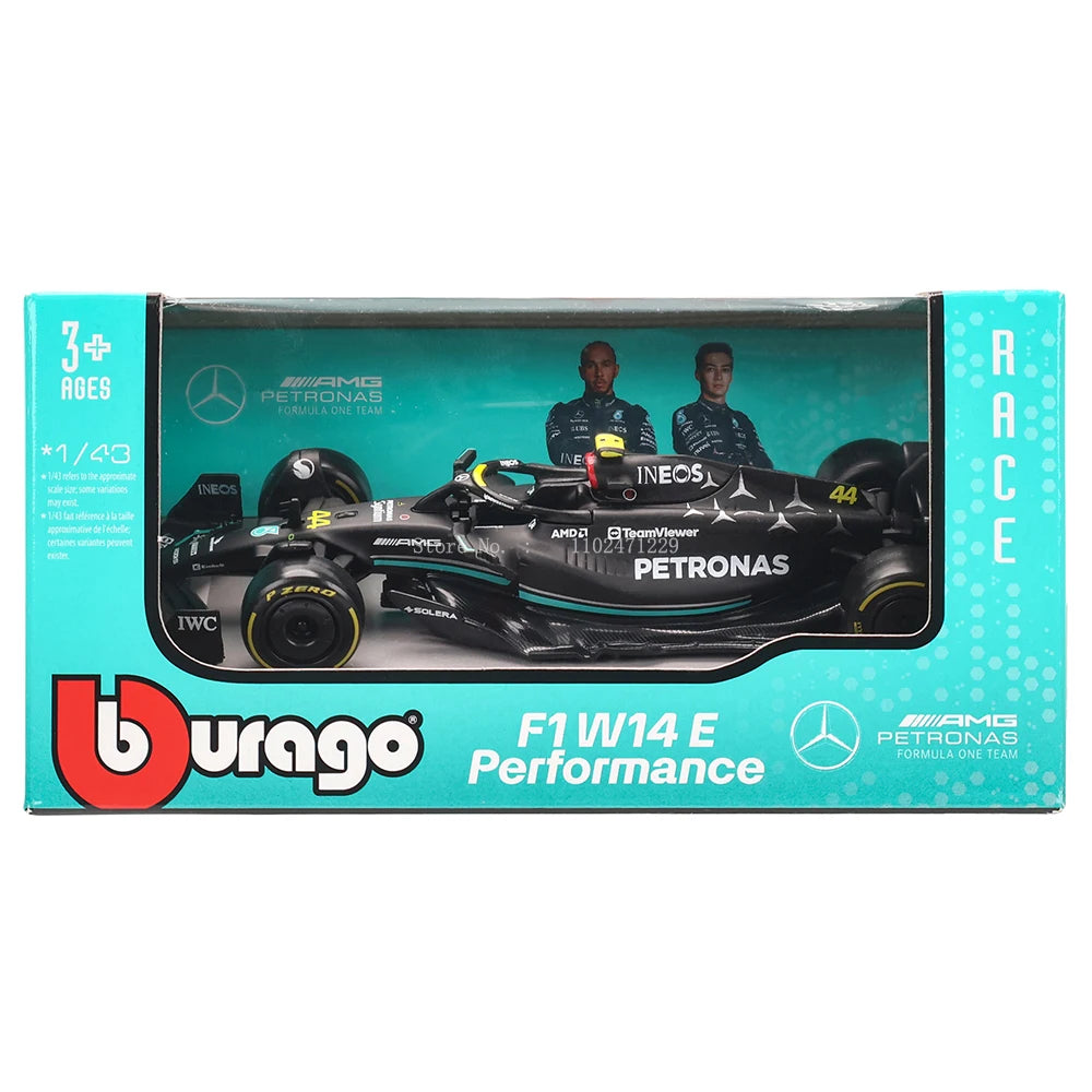 1:43 Scale Mercedes-AMG Petronas F1 Team W14 2023 #44 Hamilton #63 George Russell Car Model