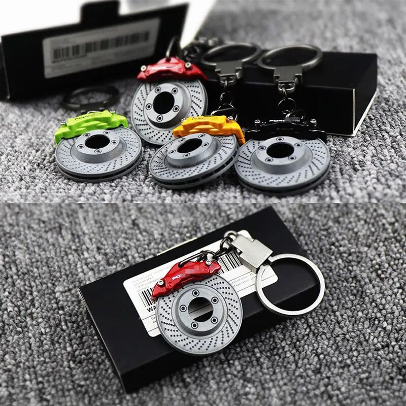 Porsche Carbon Ceramic Brake Disc Style Keychain