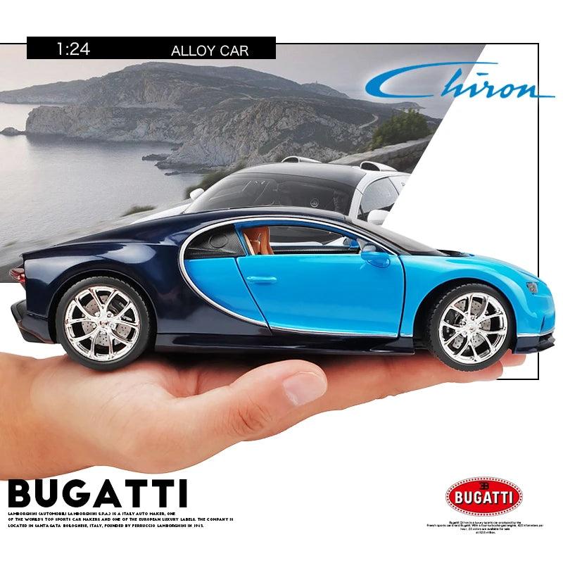 Welly 1:24 Bugatti Veyron Chiron Alloy Sports Car Model Diecasts Metal Toy Vehicles Car Model High Simulation Childrens Toy Gift