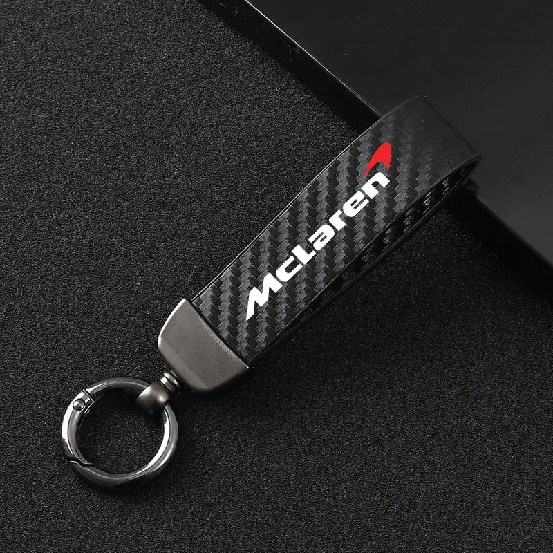 Leather carbon fiber car keychain zinc alloy key ring for MCLAREN Artura 750S GT P1 650S  car accessories