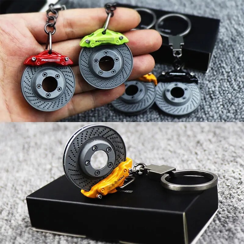 Porsche Carbon Ceramic Brake Disc Style Keychain