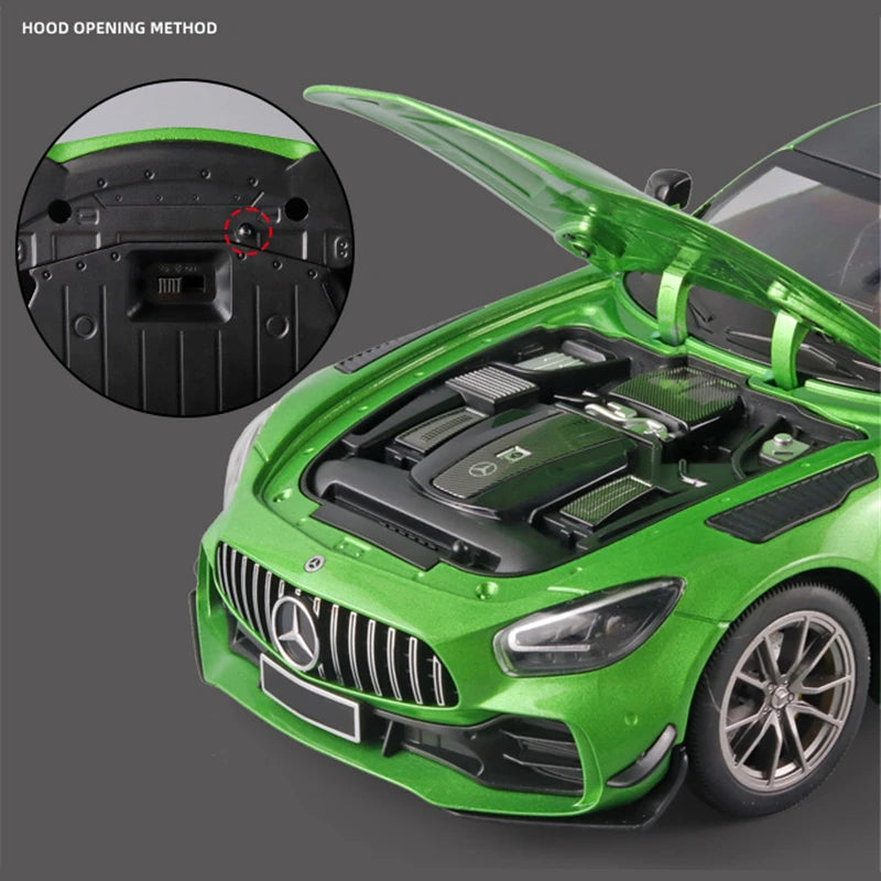 1:18 Scale Mercedes-Benz GT R "Green Demon" Car Model with working lights