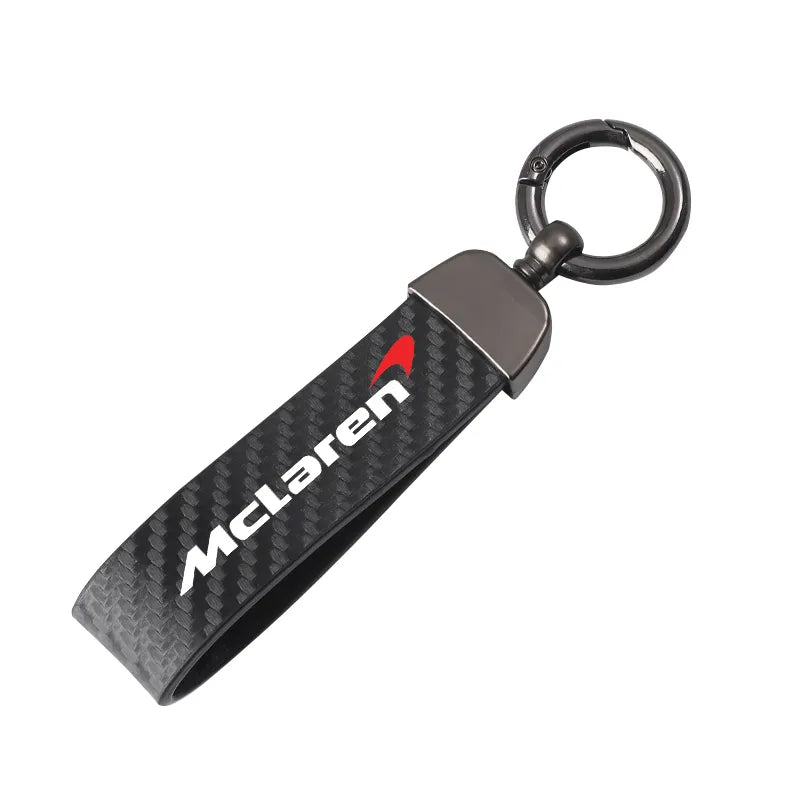 Leather carbon fiber car keychain zinc alloy key ring for MCLAREN Artura 750S GT P1 650S  car accessories