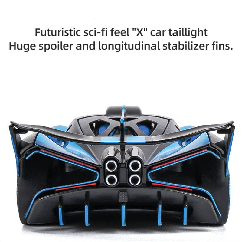 1:24 Bugatti Bolide Alloy Sports Car Model Diecasts & Toy Vehicles Metal Concept Car Model Simulation Sound Light Childrens Gift