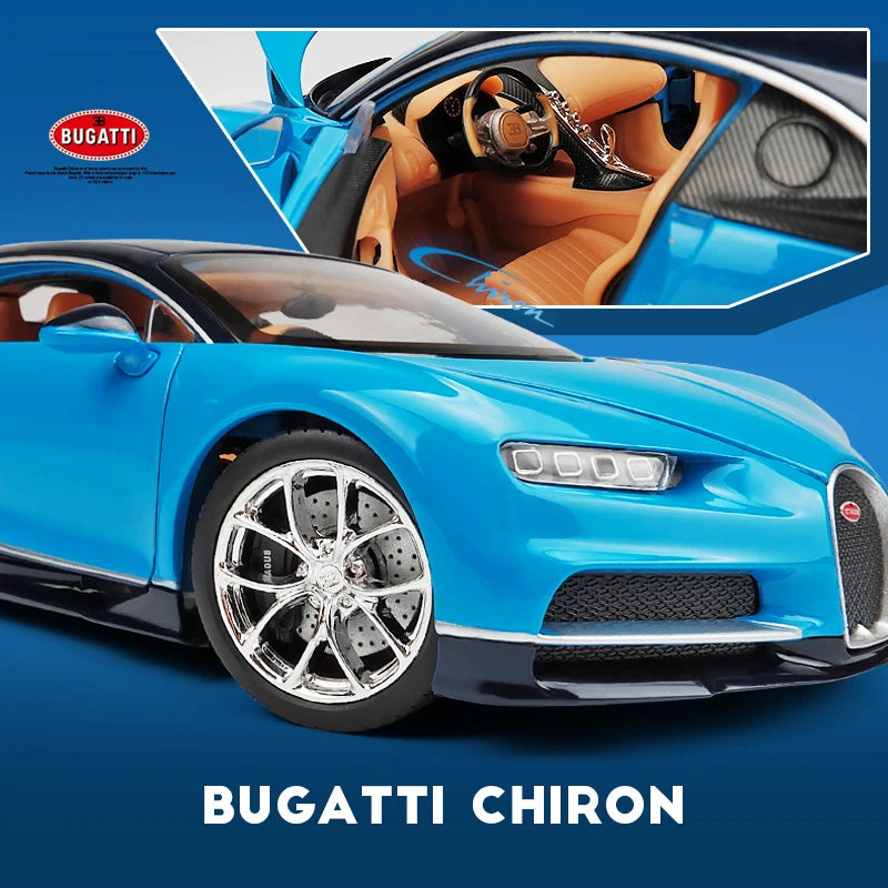 Welly 1:24 Bugatti Veyron Chiron Alloy Sports Car Model Diecasts Metal Toy Vehicles Car Model High Simulation Childrens Toy Gift